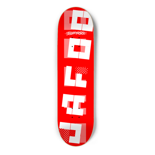 'Sup Foo!  Jitters Red Skateboard Deck